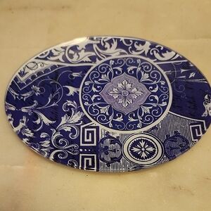 Michel Design Works White & Blue Oval Plate